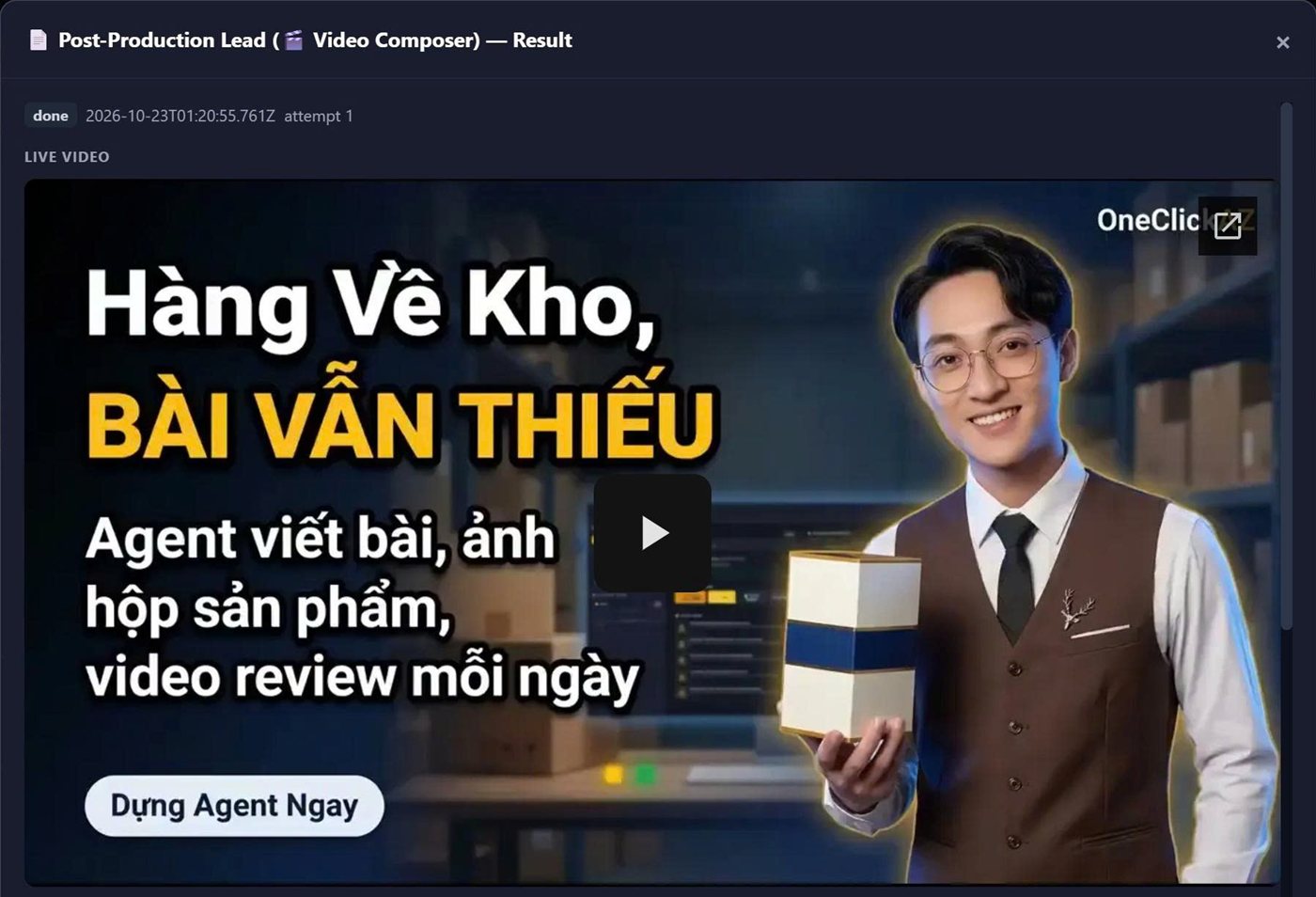 Video do đội Agent dựng