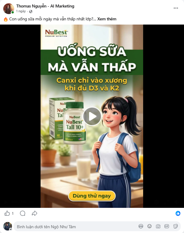 Bài video dọc tự đăng